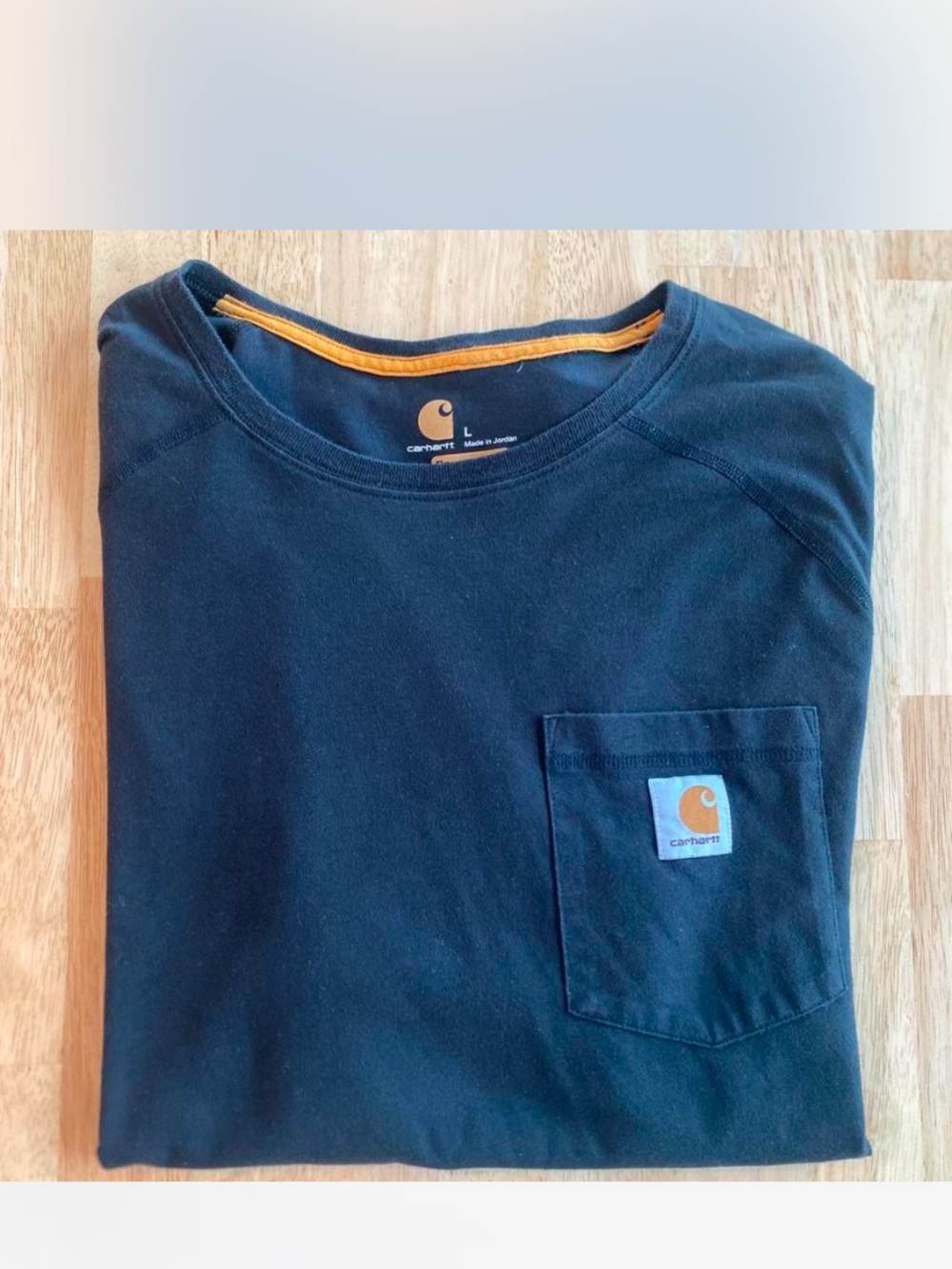 Carhartt Men’s Black Short- Sleeve Pocket Tee with Gold Trim
